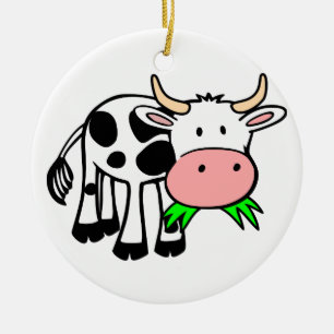 Holstein cow ceramic ornament