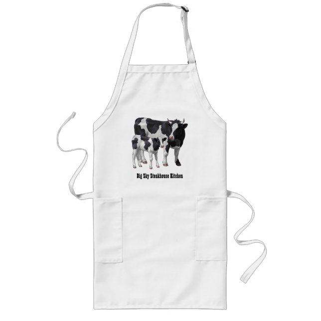 Holstein Cow & Cute Calf Long Apron (Front)