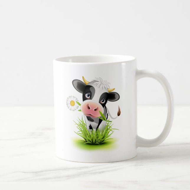 Holstein cow in grass coffee mug (Right)