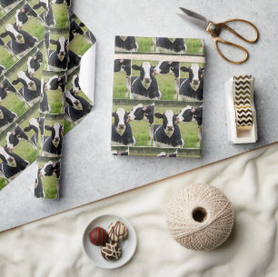 Holstein Cow Kiss Wrapping Paper