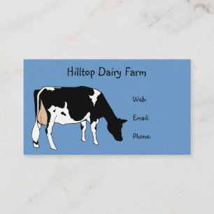 Holstein Cow Line Drawing: Dairy, Milk, Farm Business Card