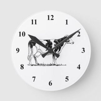 Holstein Cow Round Clock