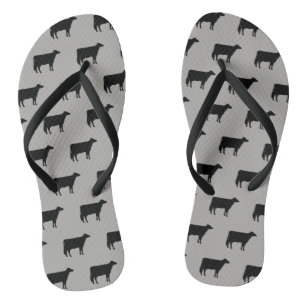 Holstein Cow Silhouettes Pattern Fun Farmer Thongs