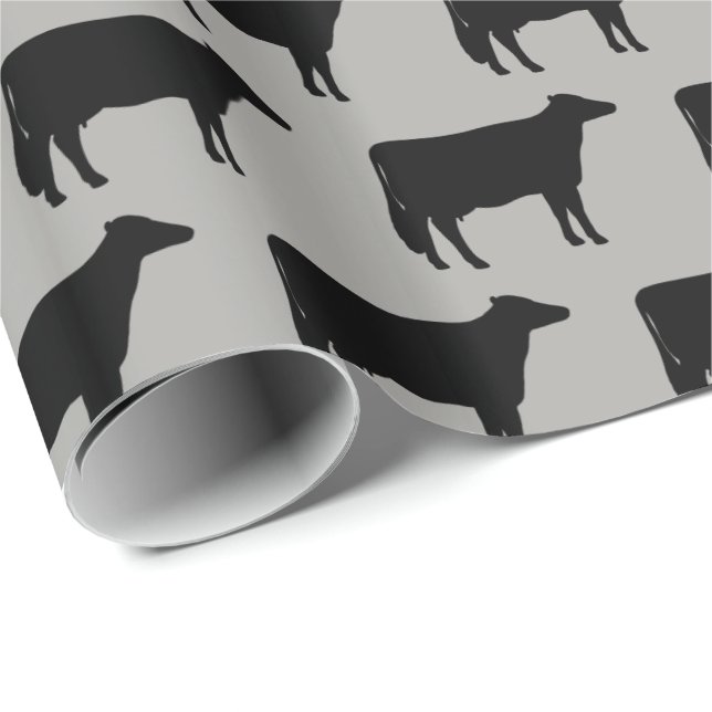Holstein Cow Silhouettes Pattern Wrapping Paper (Roll Corner)