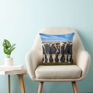 Holstein Cow Wearing a Cowboy Hat Cushion