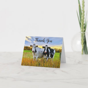 Holstein Cows In Autumn Thank You Note Card