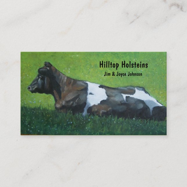 Holstein Dairy Farm Business Card: Art in Pastel Card (Front)