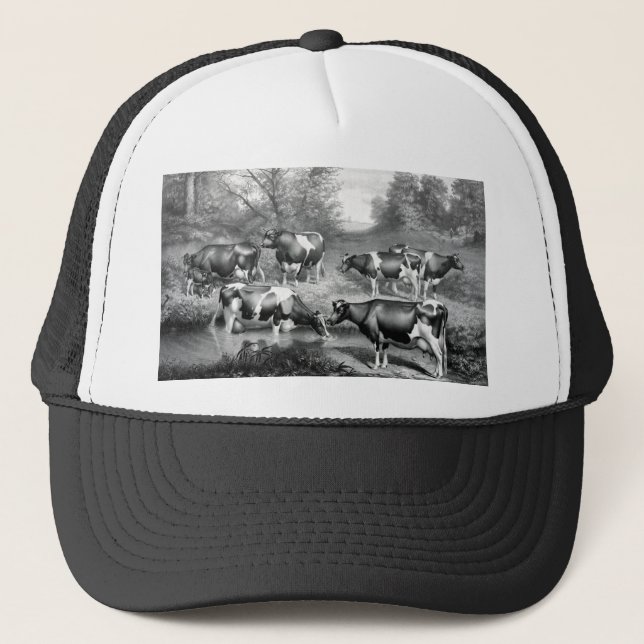 Holstein fresian cows fresian cows trucker hat (Front)