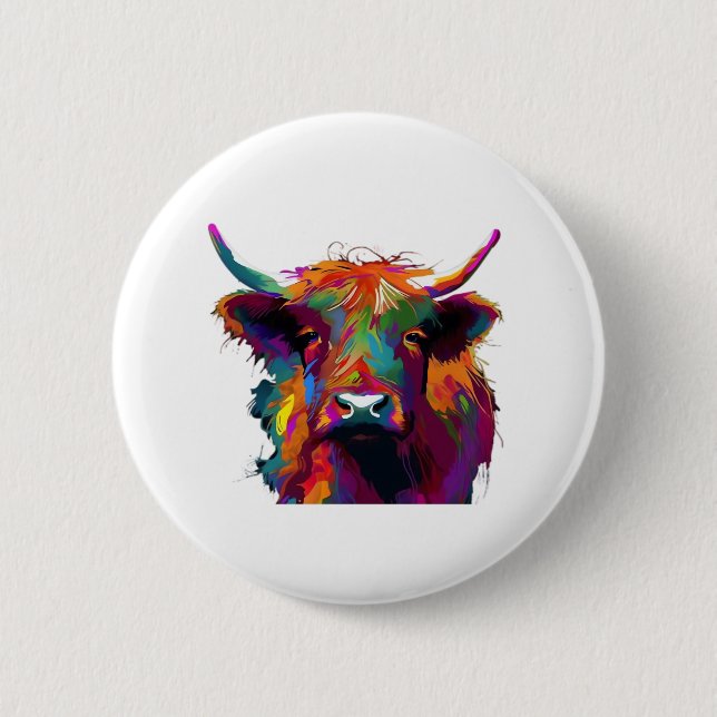 Holstein Friesian Cow - Cute Cow - Gift For Cow Lo 6 Cm Round Badge (Front)