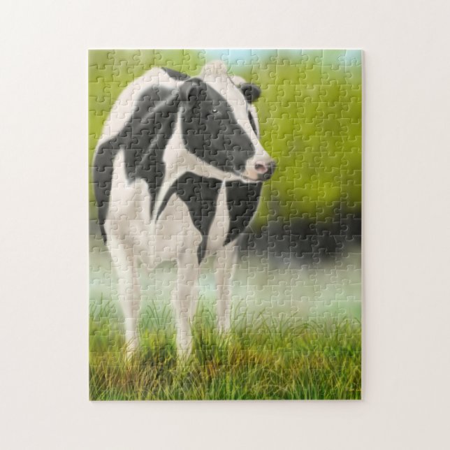Holstein Milking Cow in Pasture Puzzle (Vertical)