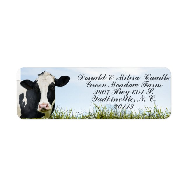  Holstein Return Address Label (Front)