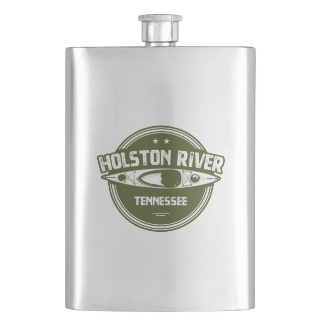 Holston River Tennessee Kayaking Hip Flask (Front)