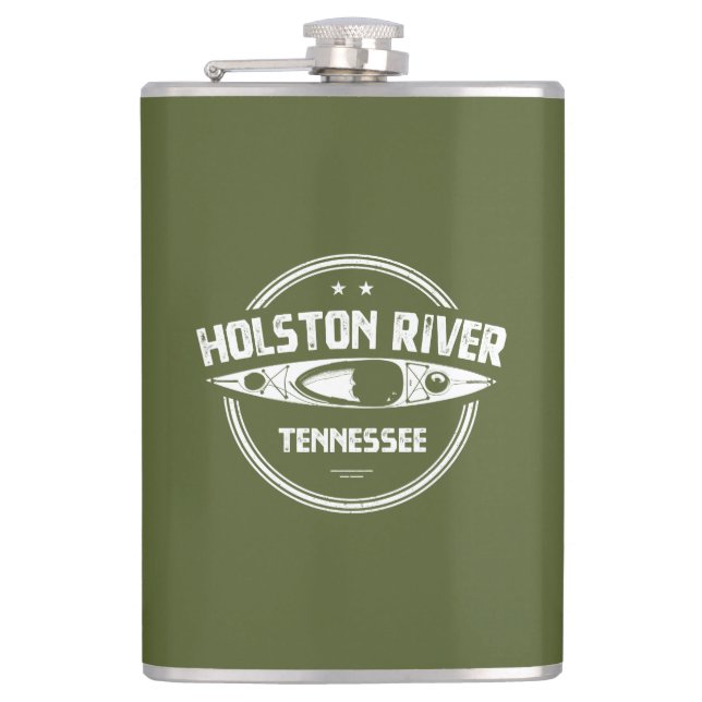 Holston River Tennessee Kayaking Hip Flask (Front)