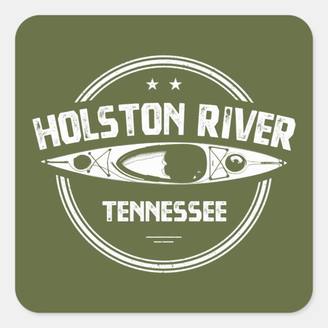 Holston River Tennessee Kayaking Square Sticker (Front)