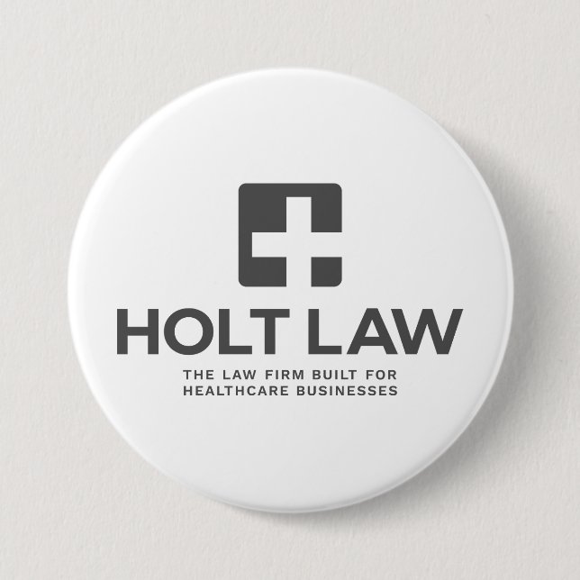 Holt Law Grey Circle Button Pin (Front)