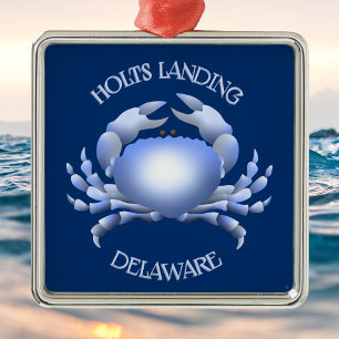 Holts Landing Blue Crab Metal Ornament