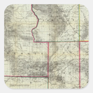 Holt's New Map, Wyoming Square Sticker
