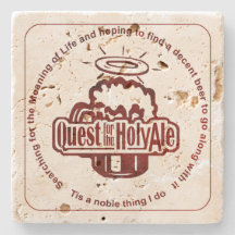 Holy Ale travertine stone drink coaster