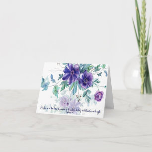 Holy and blameless, purple watercolor florar note card