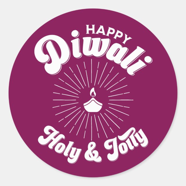 Holy And Jolly Diwali Classic Round Sticker (Front)