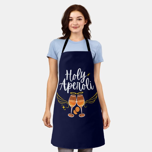 Holy Aperoli Witty Trendy Aperol Spritz Statement Apron (Worn)