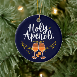 Holy Aperoli Witty Trendy Aperol Spritz Statement Ceramic Ornament