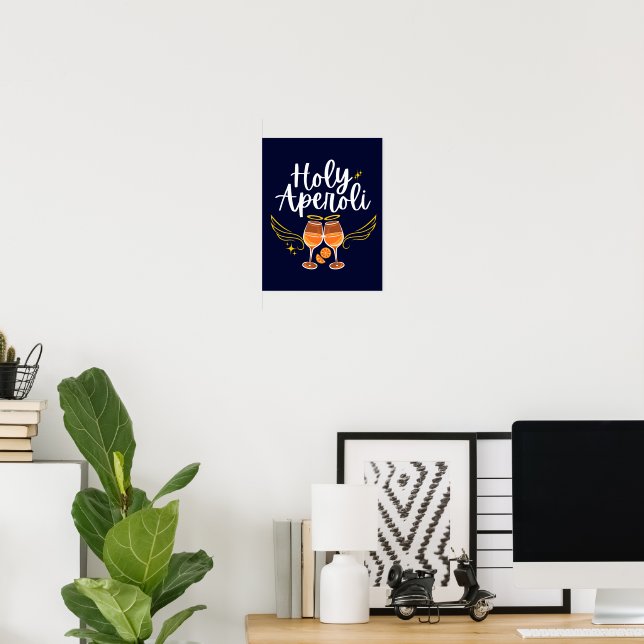 Holy Aperoli Witty Trendy Aperol Spritz Statement Poster (Home Office)