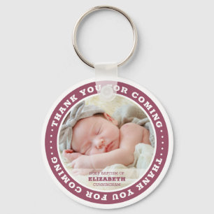 Holy Baptism Modern Simple Custom Photo Favour Key Ring