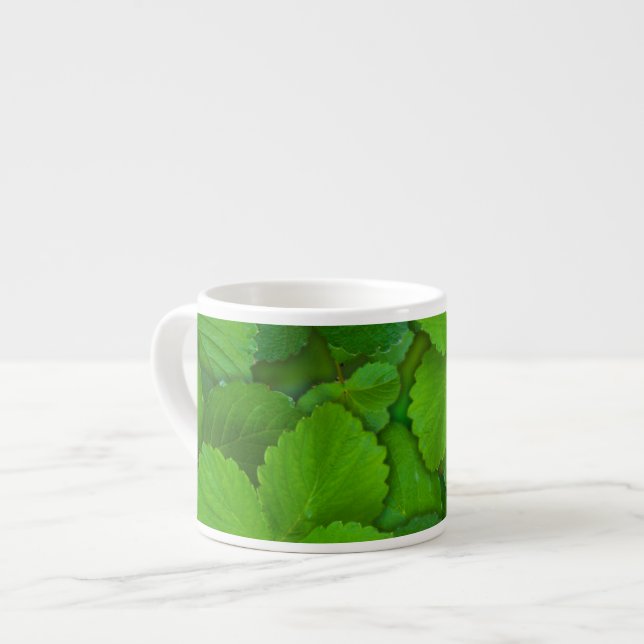Holy Basil Tulsi Green Mint Leaves Espresso Cup (Front Left)