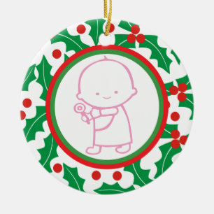Holy Berry Baby’s 1st Christmas Custom Ornament