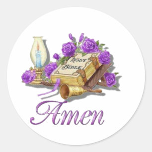 Holy Bible Amen Classic Round Sticker