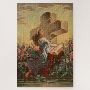 Holy Bible and Cross Jigsaw Puzzle