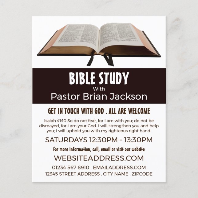Holy Bible, Christian Bible Class Advert Flyer (Front)