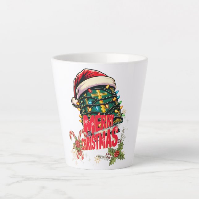 Holy Bible Christian Religious Christmas Hat Xmas Latte Mug (Front)