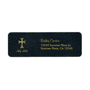 Holy Bible Leather Return Address Label