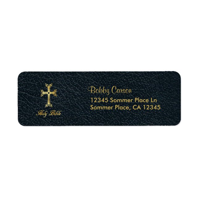 Holy Bible Leather Return Address Label (Front)