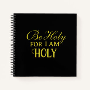 Holy Bible Verse Black and Gold Simple Christian Notebook