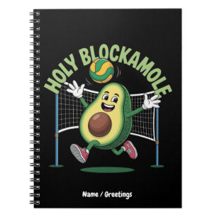 Holy Blockamole Cute Funny Volleyball Avocado Play Notebook
