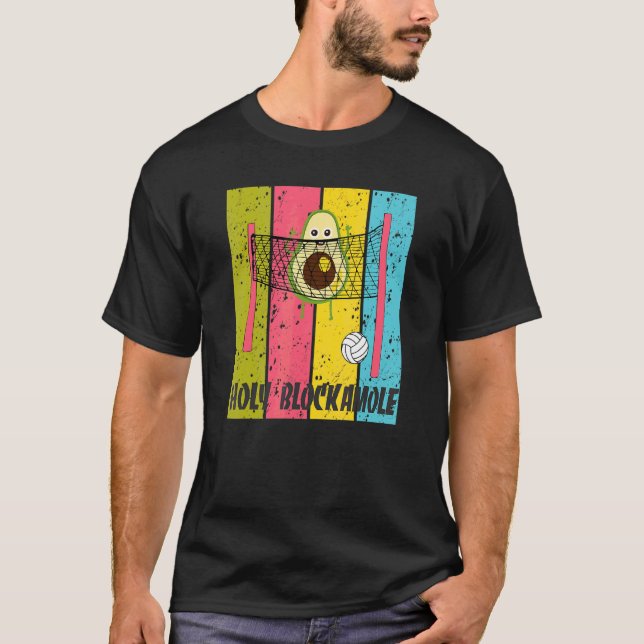 Holy Blockamole Men Womens Avocado Guacamole  Retr T-Shirt (Front)