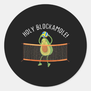 Holy Blockamole Volleyball Cute Fun Classic Round Sticker
