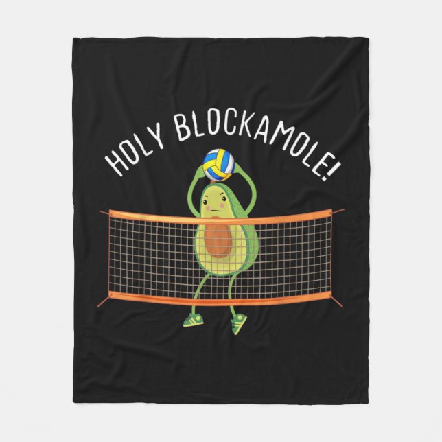 Holy Blockamole Volleyball Cute Fun  Fleece Blanket (Front)