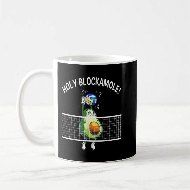 Holy Blockamole Volleyball Shirt Player Blocker Av Coffee Mug (Left)