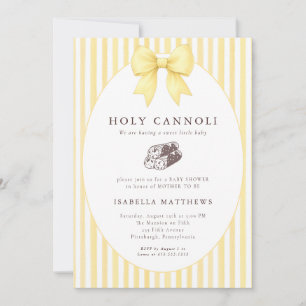 Holy Cannoli Bow Baby Shower  Invitation