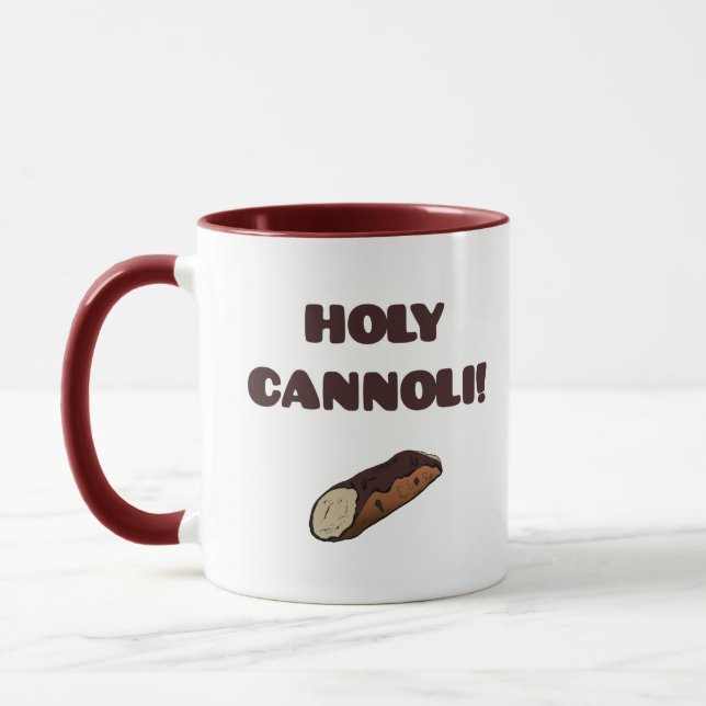 Holy Cannoli Funny Food Italian Mug (Left)