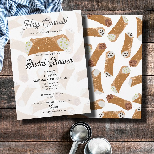 Holy Cannoli Funny Italian Bridal Shower Invitation (Holy Cannoli Funny Italian Bridal Shower Invitation)