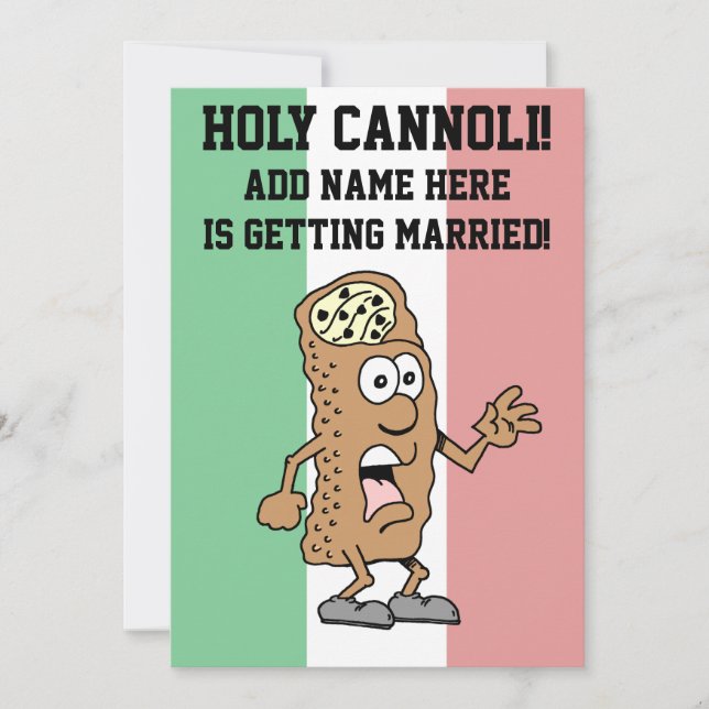 Holy Cannoli Italian Flag Of Italy Bachelor Party Invitation (Front)