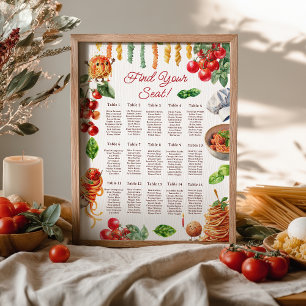 Holy Cannoli little meatball 1st birthday Seating Poster