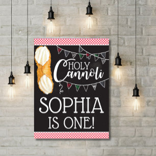 Holy Cannoli Party Sign, Italian Theme Birthday Poster