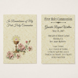 Holy Card Lace Chalice First Holy Communion