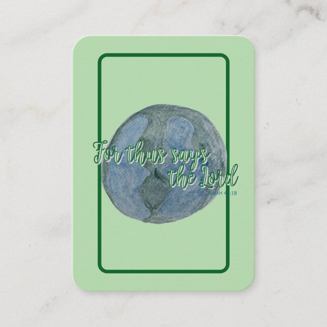 Holy Card – The Earth He Formed (Front)